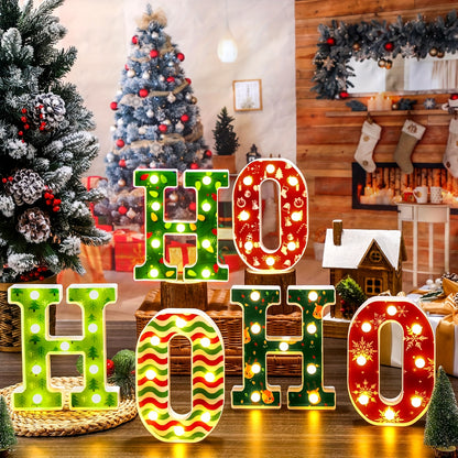 HOHOHO UV Printed Christmas Lights  BatteryOperated Logo Decor