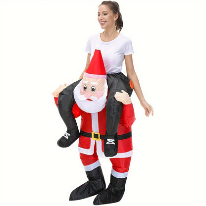 Christmas Costume Party Set Christmas Eve Holiday Fun Character Riding Santa Inflatable Costume Figure Clothes