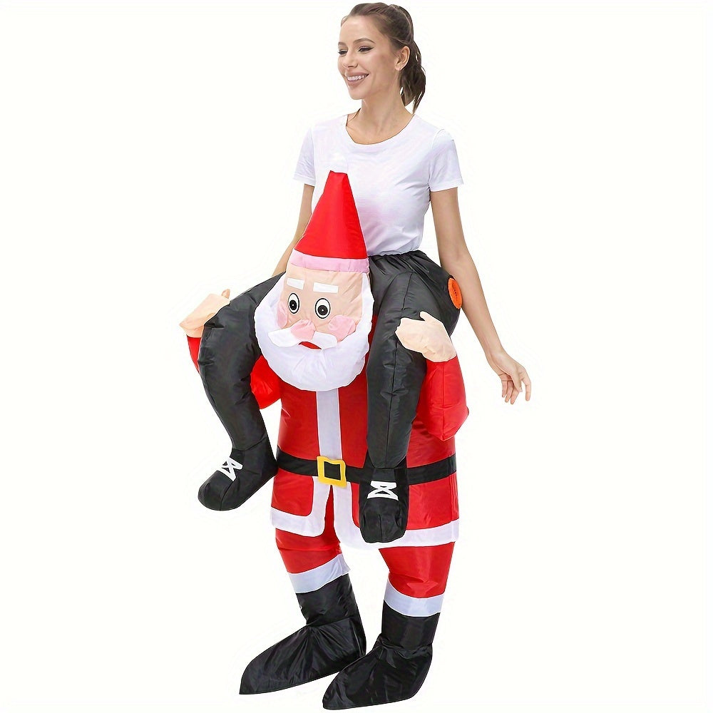 Christmas Costume Party Set Christmas Eve Holiday Fun Character Riding Santa Inflatable Costume Figure Clothes