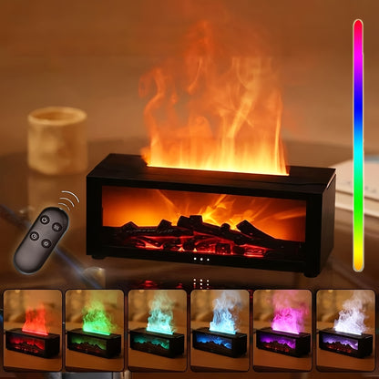 7Color Flame Diffuser with Remote Control Timer  AutoOff  USBPowered Essential Oil Humidifier 150ml IPX4 Waterproof 300mlh Humidification Capacity Night Light For Bedroom Home  Office Humidifier For Bedroom Modern Aesthetic