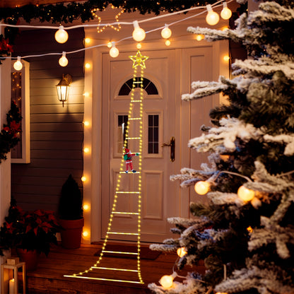 Christmas Ladder Lights 3m 118in Free Christmas Santa EightFunction Flashing Suitable for Christmas Decoration Christmas Tree Patio Porch Indoor and Outdoor Christmas Tree Santa Climbing Ladder Decoration